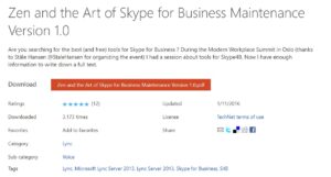Book Cover: Zen and the Art of Skype for Business Maintenance Version 1.0